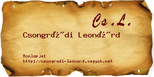 Csongrádi Leonárd névjegykártya